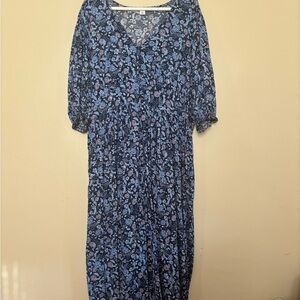 Old Navy Floral Midi Dress - Blue and Pink